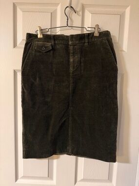 Lauren Ralph Lauren Dark Green / Brown Corduroy Skirt